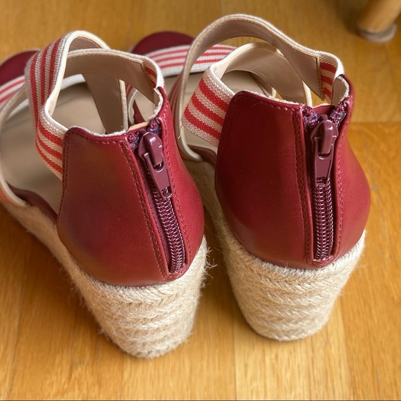 🎈SOLD Market & Spruce Mary Red Elastic Strappy Espadrille Wedge Sz 7 🎈 - Picture 7 of 8